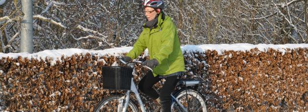 Hjemmehjælpere har pigdæk på cyklen